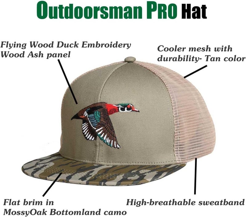EDTREK Outdoorsman Pro Trucker Breathable Mesh Performance Cap - Flat Brim Snapback Hat - Image 5